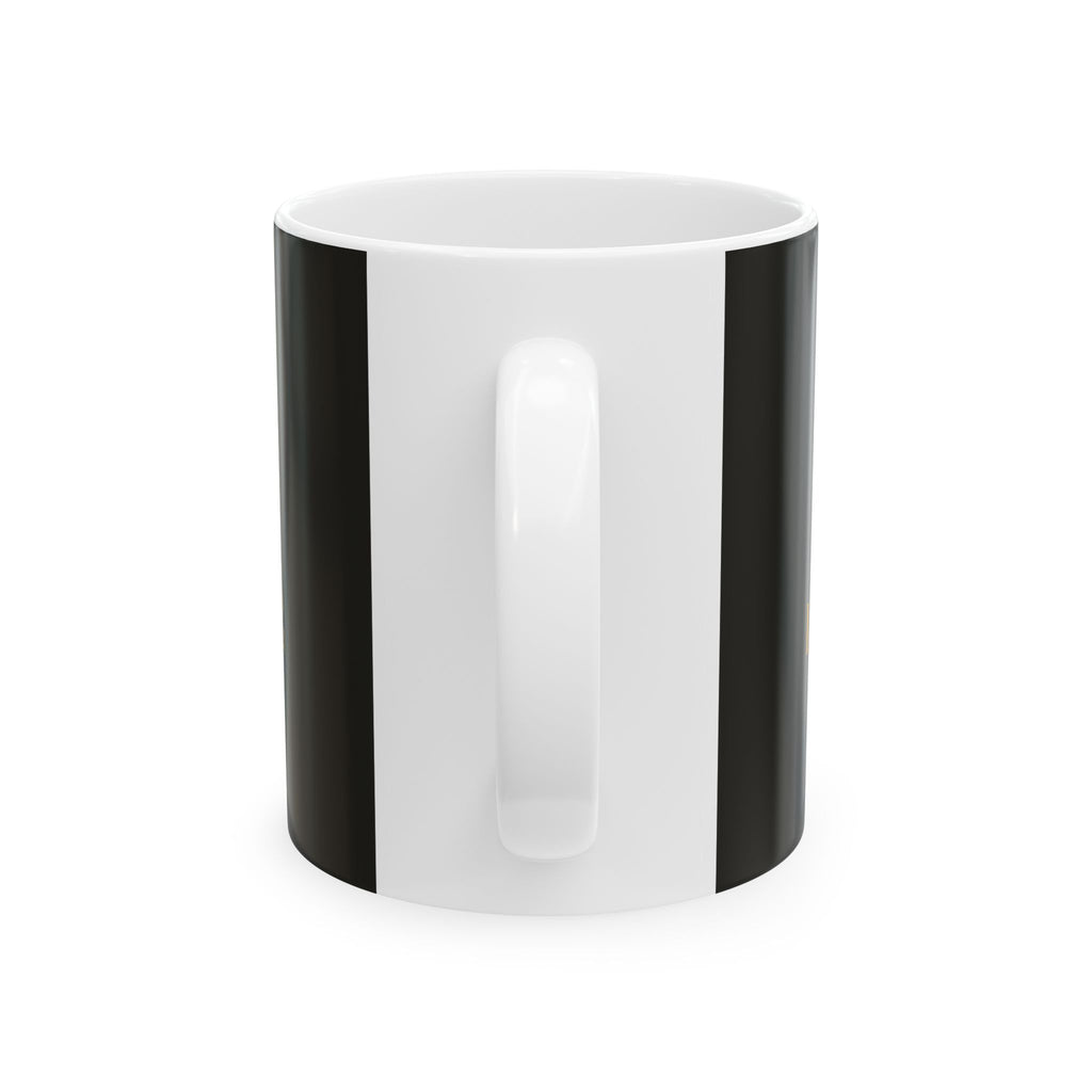 Gold Heart Logo Ceramic Mug — Elegant Black & Gold Coffee Cup (11oz, 15oz)