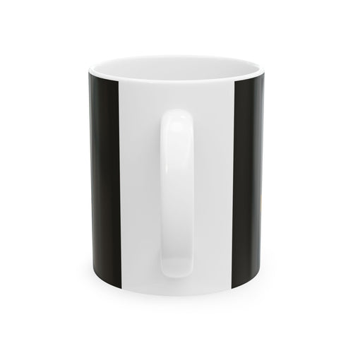 Gold Heart Logo Ceramic Mug — Elegant Black & Gold Coffee Cup (11oz, 15oz)