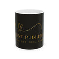 Gold Heart Logo Ceramic Mug — Elegant Black & Gold Coffee Cup (11oz, 15oz)