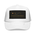 Potent Publishing Foam Trucker Hat — Gold Logo Mesh Cap for Authors & Creatives
